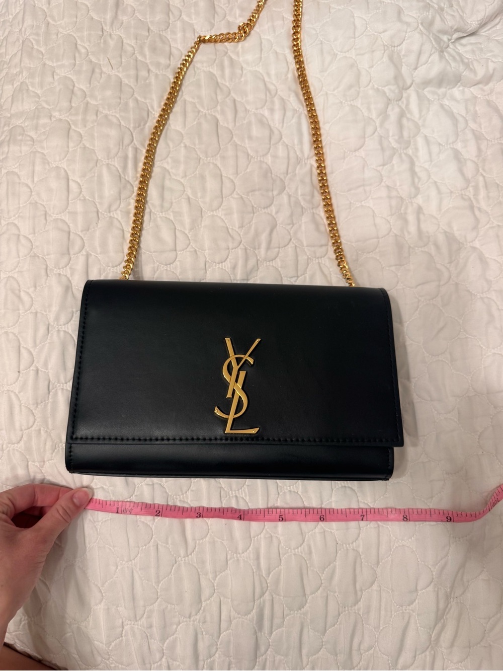 Cute Leather Shoulder Bag with Gold - Picture 12 of 12